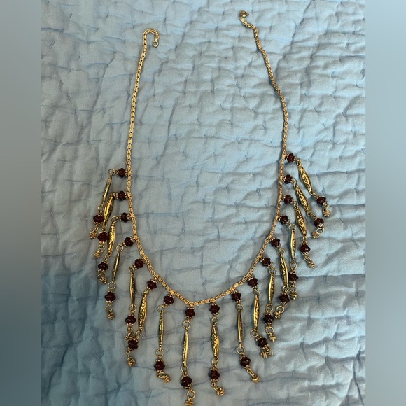 Sterling Silver and Garnet Statement necklace